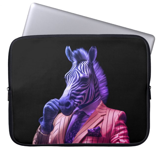 Capa Para Notebook Sr. Zebra em uma Bolsa de Eletrônicos para Laptop  (Frente)