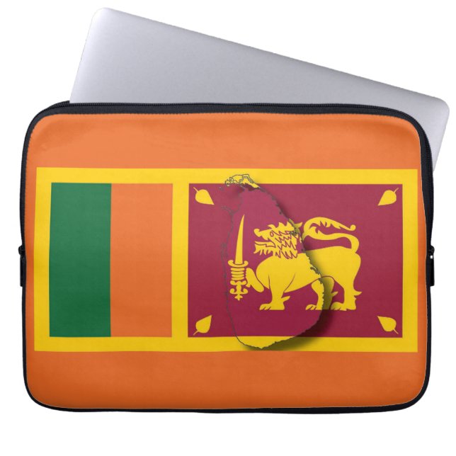 Capa Para Notebook SRI LANKA Flag Map Patriotic Computer ORANANGE (Frente)