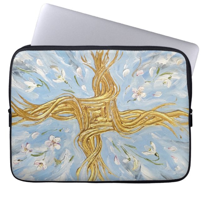 Capa Para Notebook St Brigid's Cross Snowdrops Golden Imbolc Art (Frente)