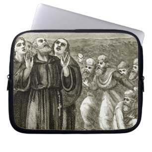 Capa Para Notebook St. Columba que chanting, e atacado pelos Druids,