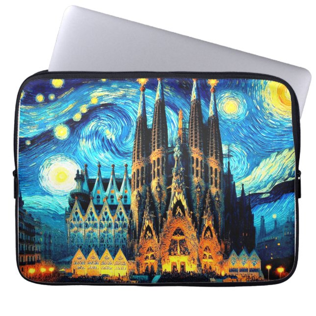 Capa Para Notebook Starry Sagrada Familia Barcelona (Frente)