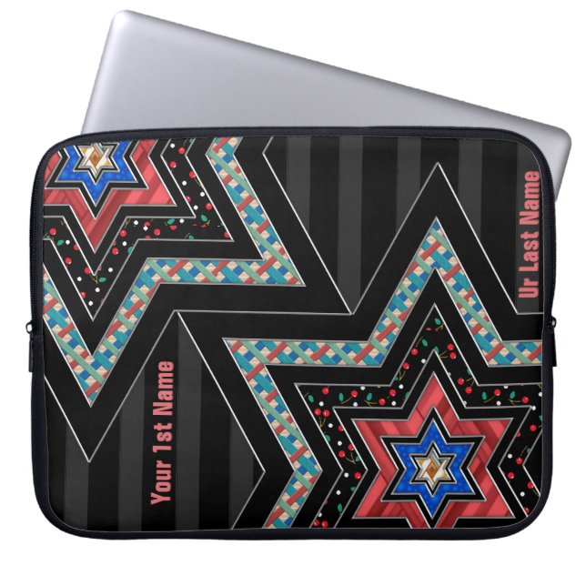 Capa Para Notebook STARS de David e Stripes v2 (Personalizado) (Frente)