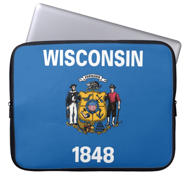 Capa Para Notebook State Flag of Wisconsin, EUA (Frente)