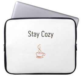 Capa Para Notebook Stay Cozy Laptop Sleeve | Minimal Cozy Aesthetic D