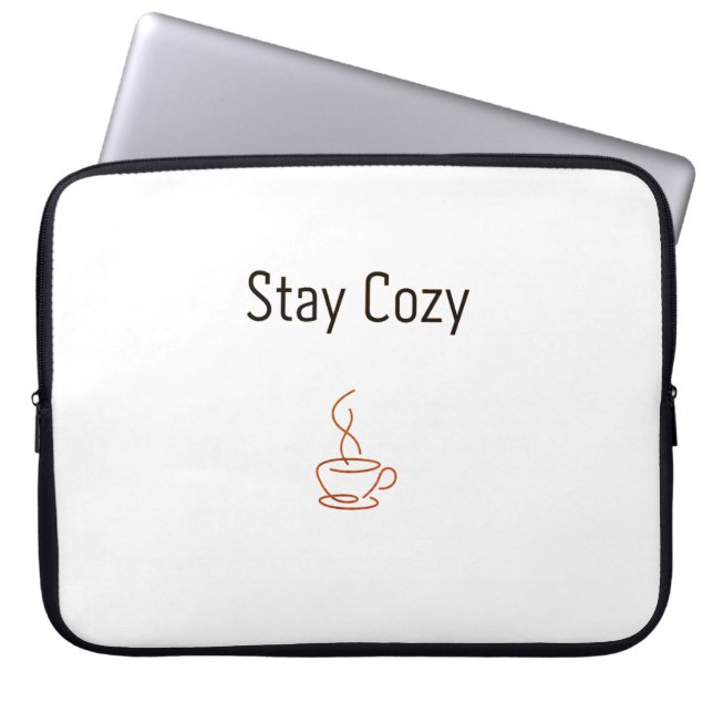 Capa Para Notebook Stay Cozy Laptop Sleeve | Minimal Cozy Aesthetic D (Frente)