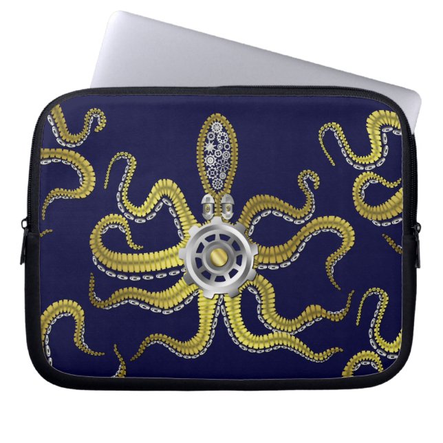 Capa Para Notebook Steampunk alinha o polvo Kraken (Frente)