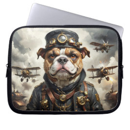 Capa Para Notebook Steampunk aviator English Bulldog