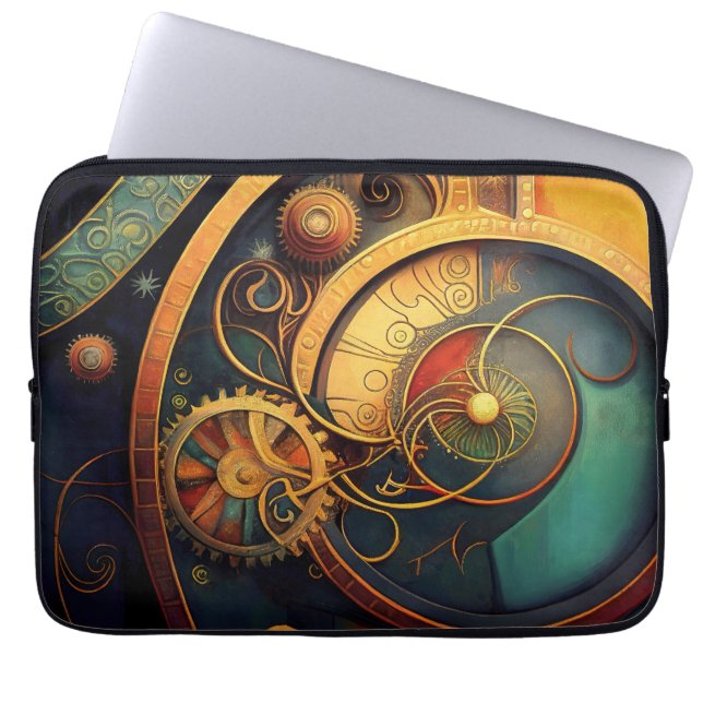 Capa Para Notebook Steampunk Clockwork Abstract Design (Frente)