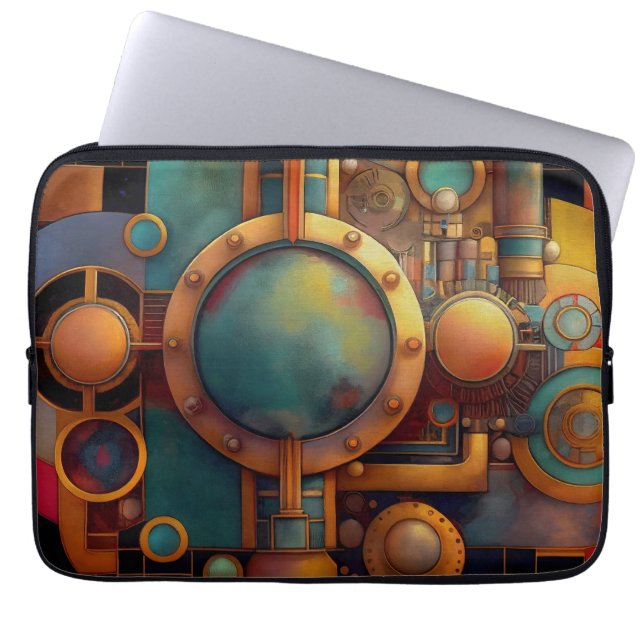 Capa Para Notebook Steampunk Industrial Geometry Art (Frente)