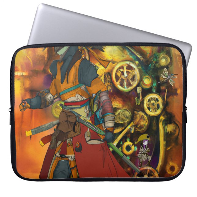Capa Para Notebook Steampunk Samurai (Frente)