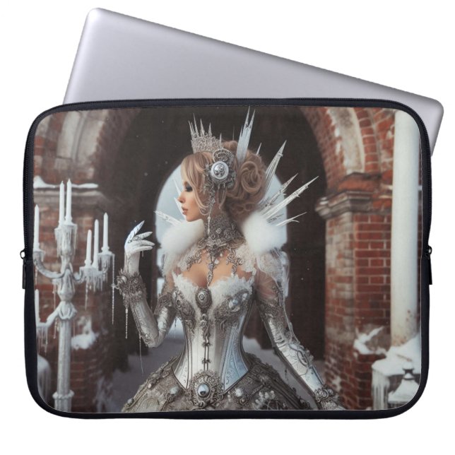 Capa Para Notebook Steampunk Victorian Industrial Winter Ice Queen (Frente)