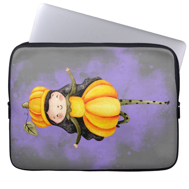 Capa Para Notebook Stellalunarts Pumpkin Halloween Cute Girl (Frente)