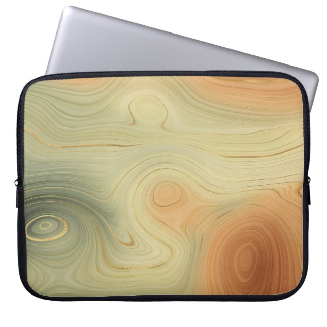Capa Para Notebook Strata de ouro | Pessegueiro Laranja Verde Queimad (Frente)