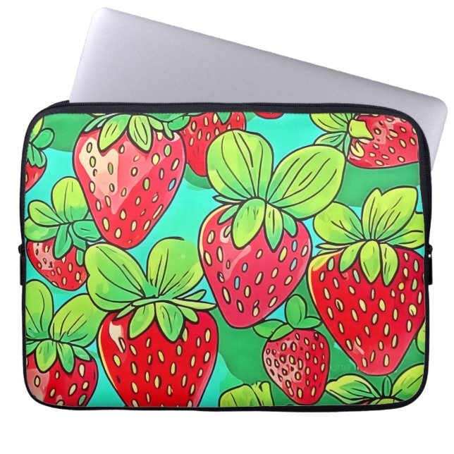 Capa Para Notebook Strawberry Pop Art Pattern (Frente)