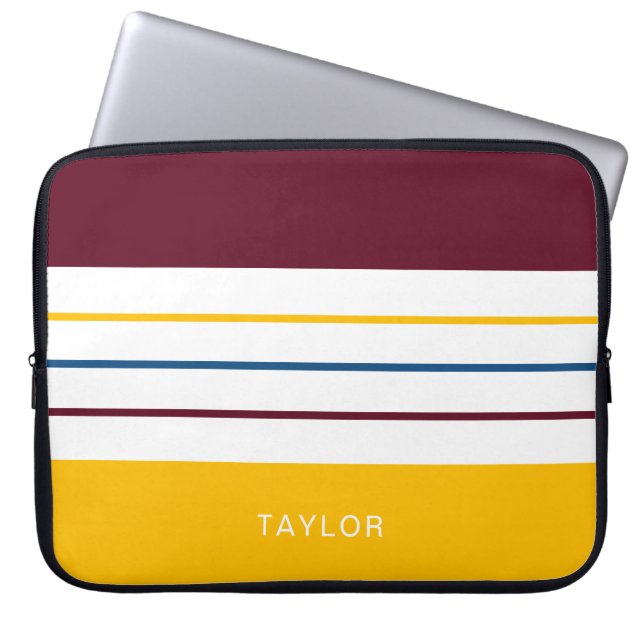Capa Para Notebook Stripes Automáticas Modernas com Nome (Frente)