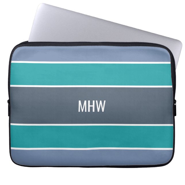 Capa Para Notebook Stripes bolsas de laptop personalizadas de monogra (Frente)