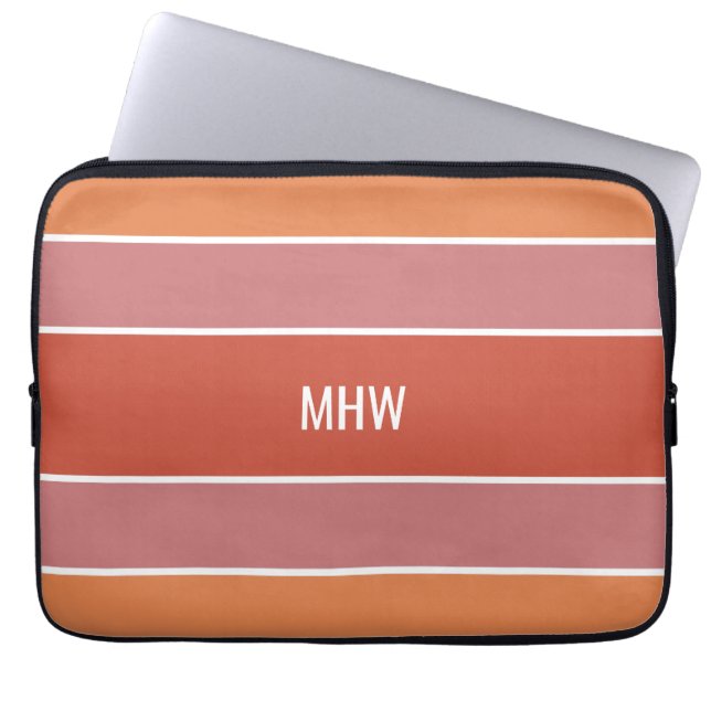 Capa Para Notebook Stripes bolsas de laptop personalizadas de monogra (Frente)