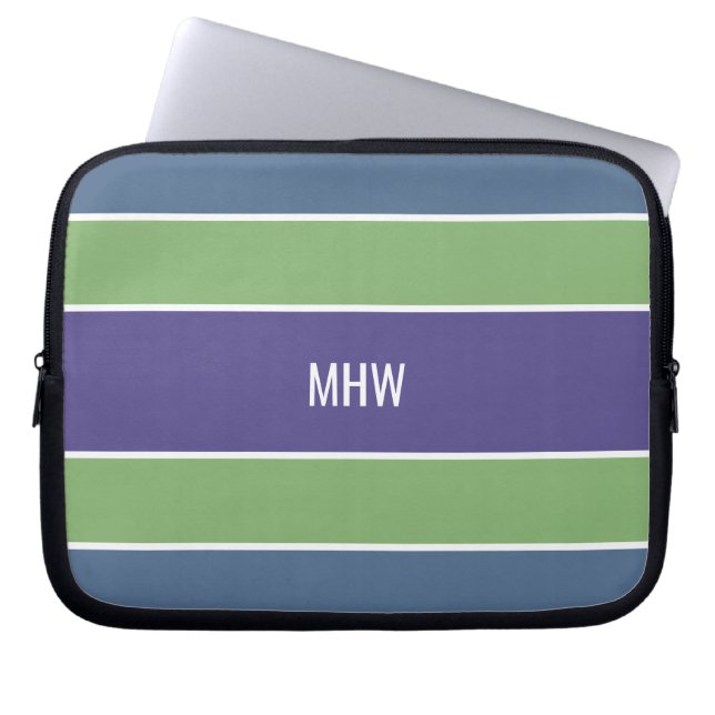 Capa Para Notebook Stripes bolsas de laptop personalizadas de monogra (Frente)