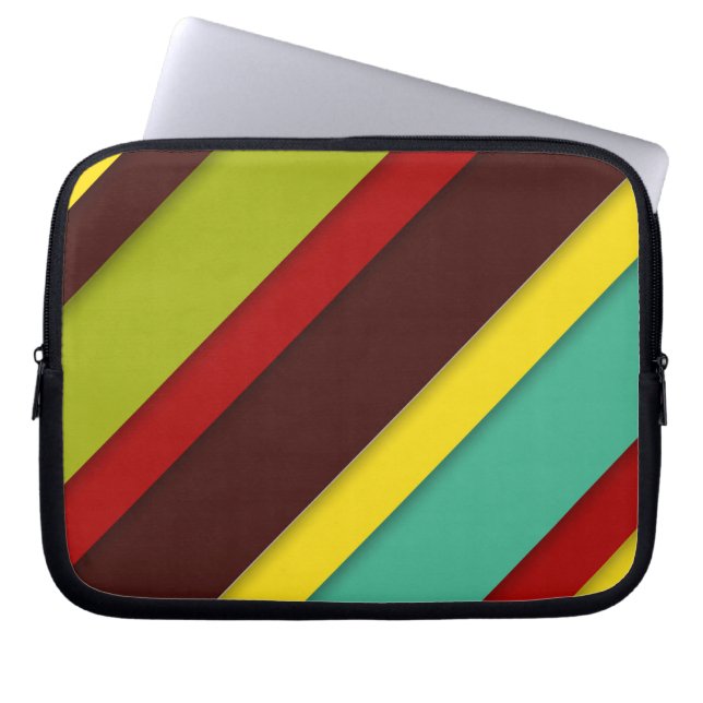 Capa Para Notebook Stripes Diagonais Multicolorido (Frente)