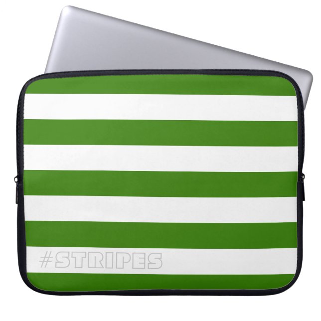 Capa Para Notebook STRIPES Verde em qualquer cor (Frente)