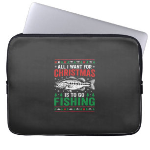 Capa Para Notebook Suéter Feio de Natal Pesca de Bass