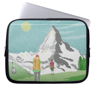 Capa Para Notebook suiça de poster de viagens matterhorn