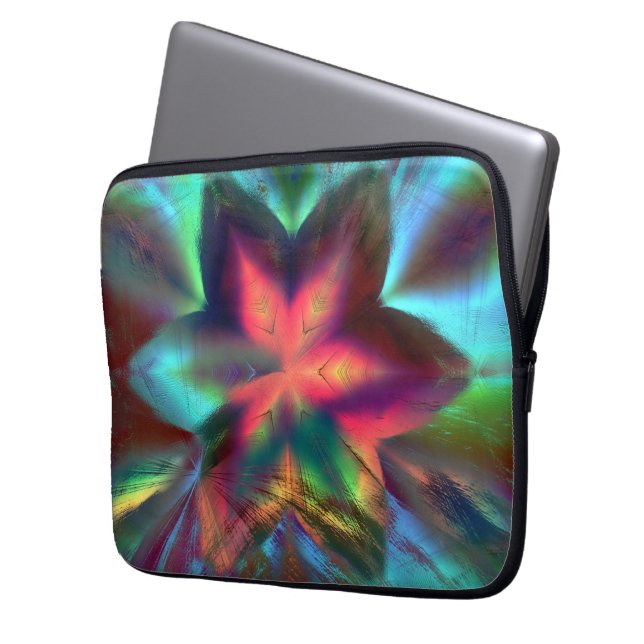 Capa Para Notebook Sujeira virtual sobre o caleidoscópio de flores la (Frente Esquerda)