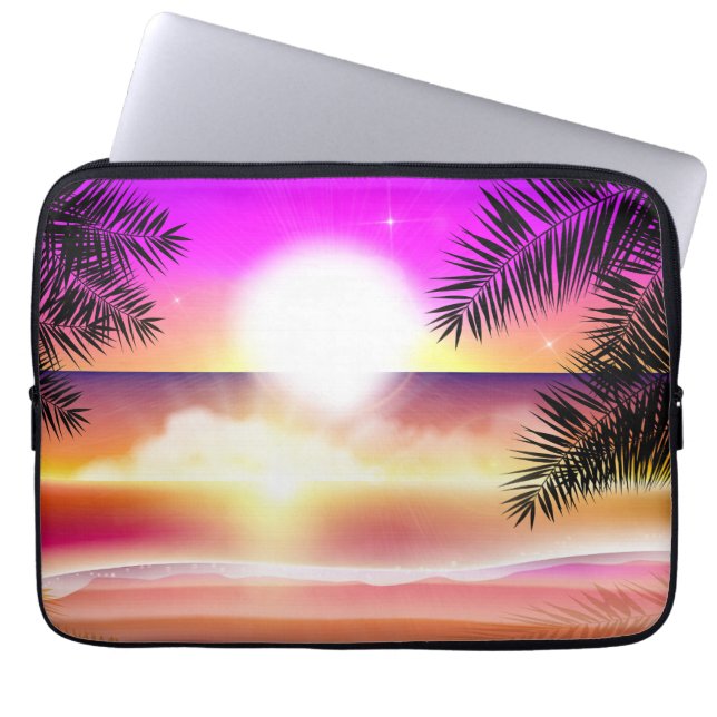 Capa Para Notebook Sun Beach Ocean Waves Tropical (Frente)