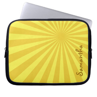 Capa Para Notebook Sunburst Amarelo "Adicionar seu nome"