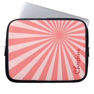 Capa Para Notebook Sunburst Rosa "Adicionar seu nome"