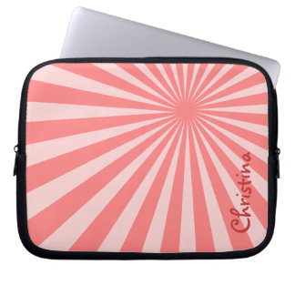Capa Para Notebook Sunburst Rosa "Adicionar seu nome"