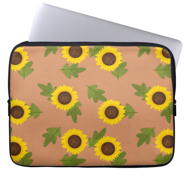 Capa Para Notebook Sunflower Pattern Design – Cute Floral Aesthetic (Frente)