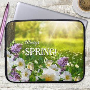 Capa Para Notebook Sunny Meadow com Primavera de Flores Bolsa de lapt
