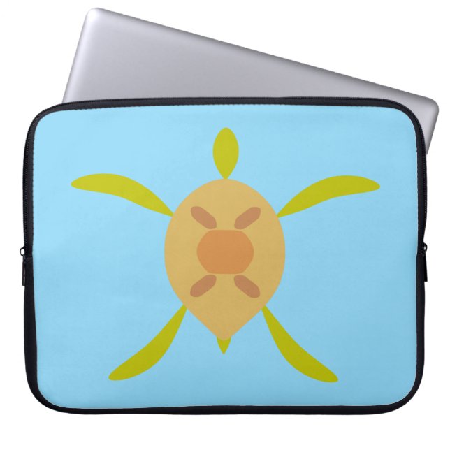 Capa Para Notebook Sunny Sea Turtle Electronics Bag (Frente)