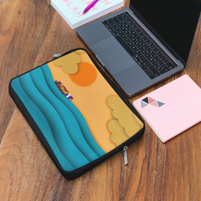 Capa Para Notebook Sunrise Oceânica Navio Sun Sunset (Sunrise Ocean Ship Sun Sunset Laptop Sleeve)