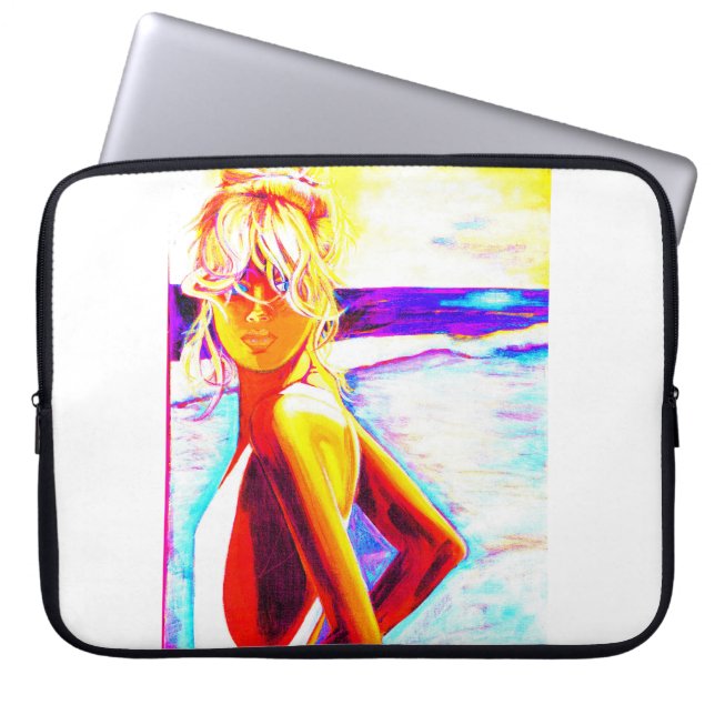 Capa Para Notebook Sunset Beach Girl (Frente)