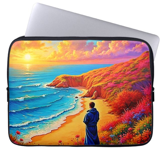 Capa Para Notebook Sunset Beach Solitude Serenity Design (Frente)