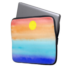 Capa Para Notebook Sunset no oceano Abstrato art Ombre
