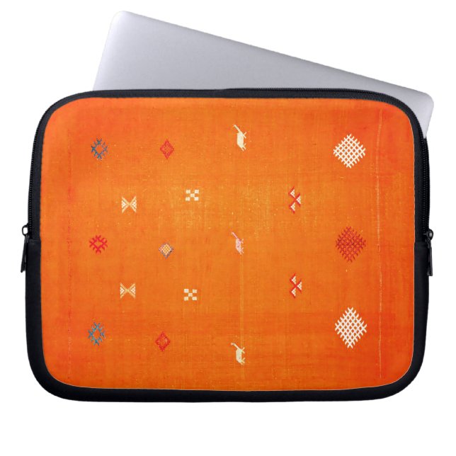 Capa Para Notebook Sunset Oasis: Patrimônio Laranja Boho Marrocos (Frente)