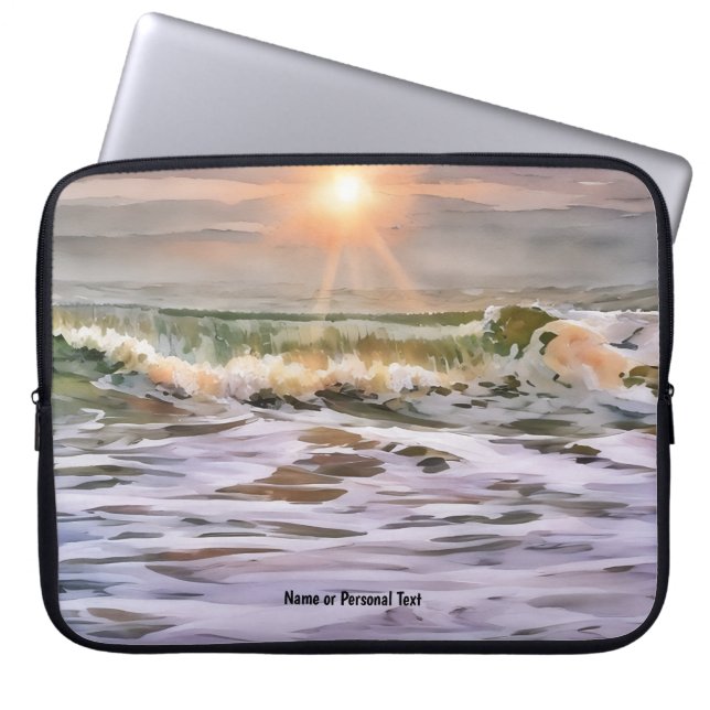 Capa Para Notebook Sunset Ocean Beach Personal Laptop Cover (Frente)