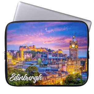 Capa Para Notebook Sunset Over Edinburgh, Escócia, Reino Unido