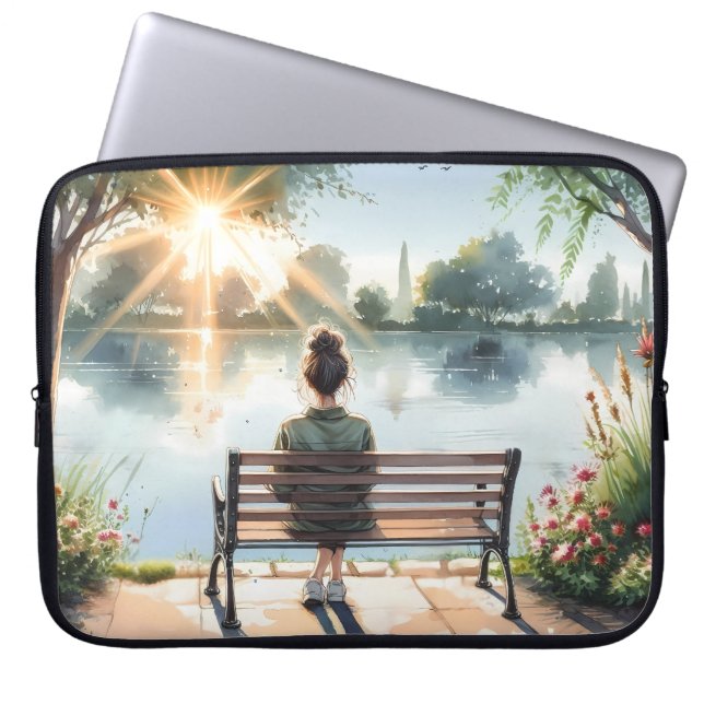 Capa Para Notebook Sunset Reflections Lake Scene (Frente)