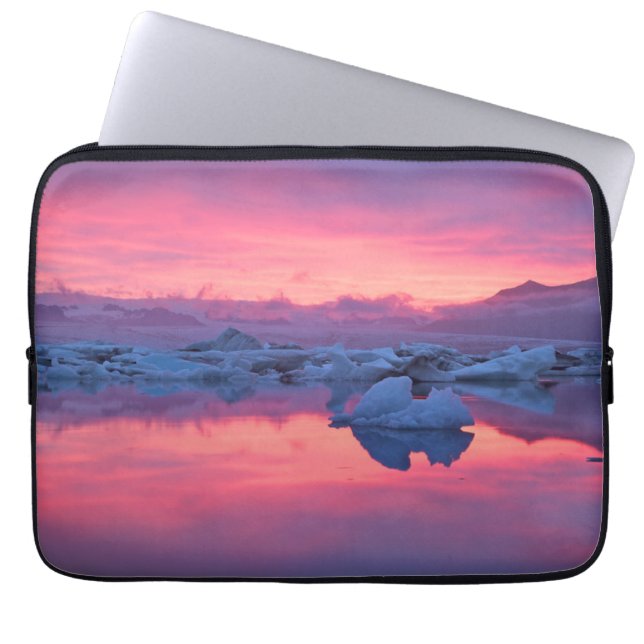 Capa Para Notebook Sunset Sobre A Lagoa Glacier De Jokulsarlon (Frente)