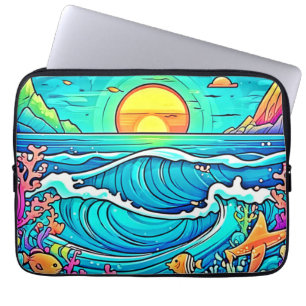 Capa Para Notebook Sunset submarino vibrante