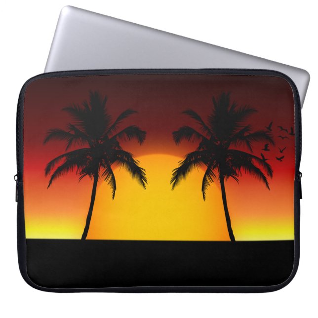 Capa Para Notebook Sunset tropical com Palmeiras (Frente)