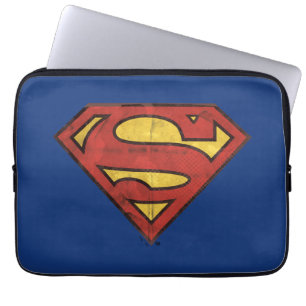 Capa Para Notebook Super-Homem Logotipo preto Grunge