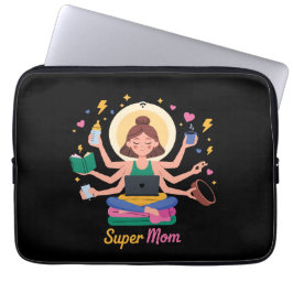 Capa Para Notebook Super Mãe Multitarefa Gráfico do Dia das Mães