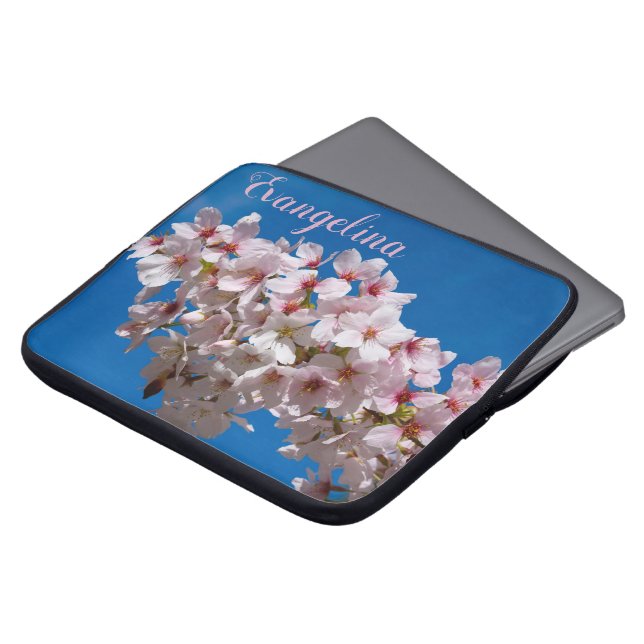 Capa Para Notebook Super Primavera Cherry Blossoms Sakura Nome person (Frente Topo)