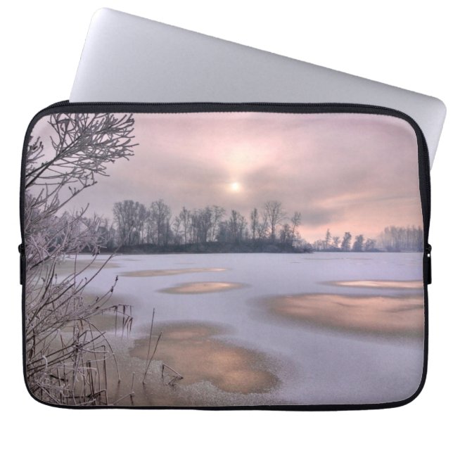 Capa Para Notebook Superfície Congelada | Rio Po, Piemonte, Itália (Frente)