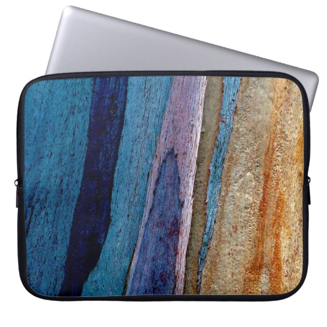 Capa Para Notebook Superfície pintada de cor azul e castanha (Frente)